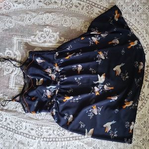 Navy Printed Xhileration Bird Dress Size Small